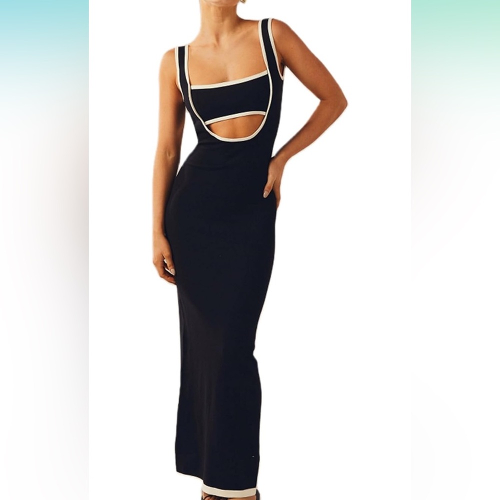 Black cutout maxi dress NWT never worn size M